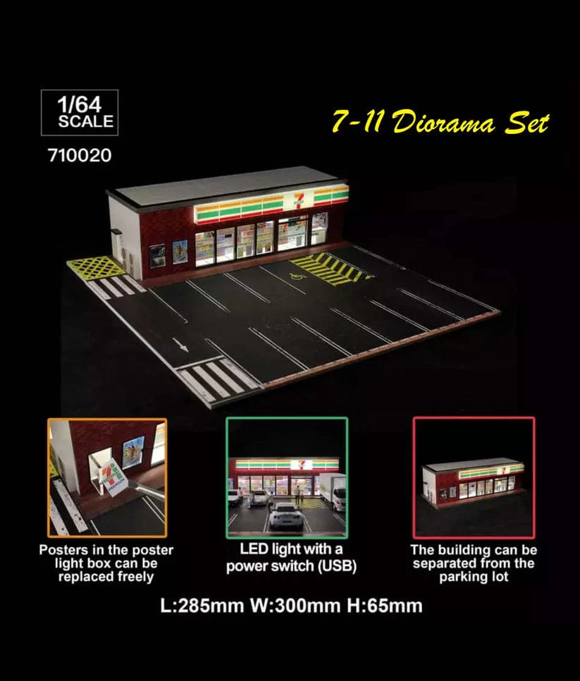 7-Eleven Convenience Store Diorama set 1/64 scale