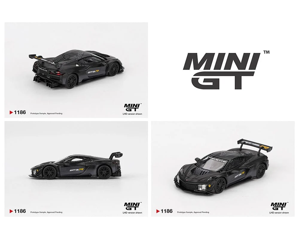 (PRE-ORDER) Chevrolet Corvette  Corvette Z06 GT3.R Road America Test car Black Mini GT 1:64