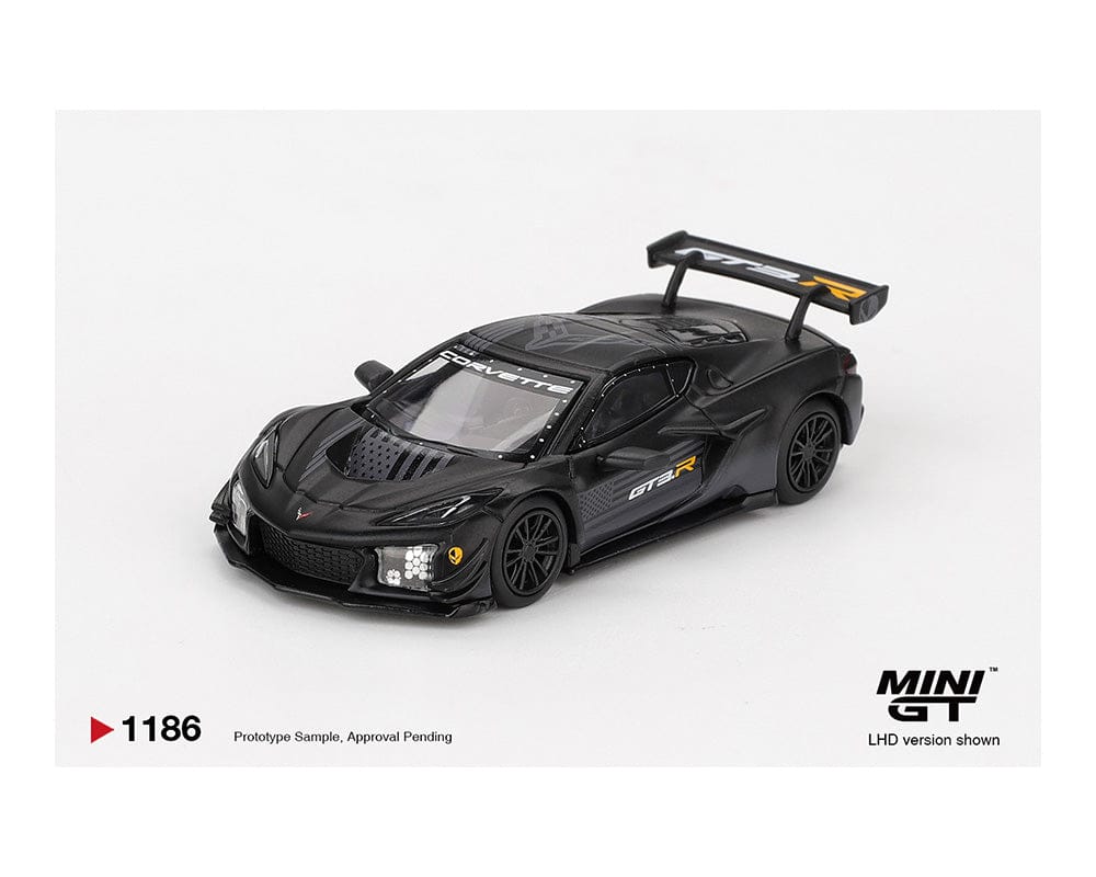 (PRE-ORDER) Chevrolet Corvette  Corvette Z06 GT3.R Road America Test car Black Mini GT 1:64 - Image 2