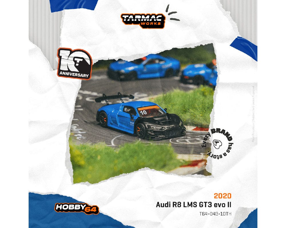 Audi R8 LMS GT3 evo II 10th Anniversary Limited Edition Tarmac Works 1/64