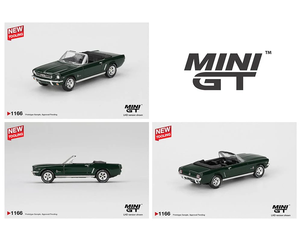 (Pre-order) Ford Mustang Convertible 1964 – Highland Green Mini GT 1/64 scale - Image 2
