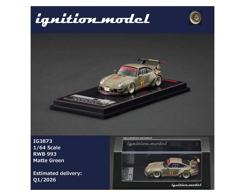 (Pre-order) Rauh-Welt Begriff RWB 993 Matte Green Ignition Model 1/64 scale