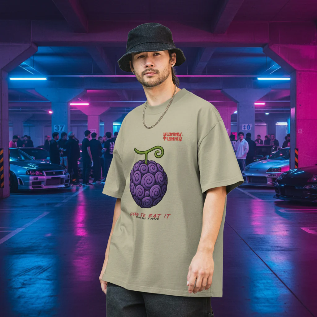 Demon Fruit One Piece Oversized faded t-shirt - Image 2