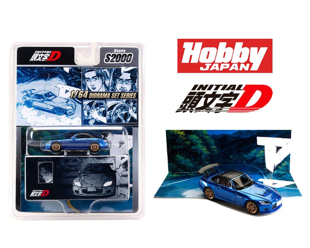 (PRE-ORDER) Honda S2000 Initial D with Collector Cards Toshiya Joshima VS Takumi Fujiwara Hobby Japan 1:64