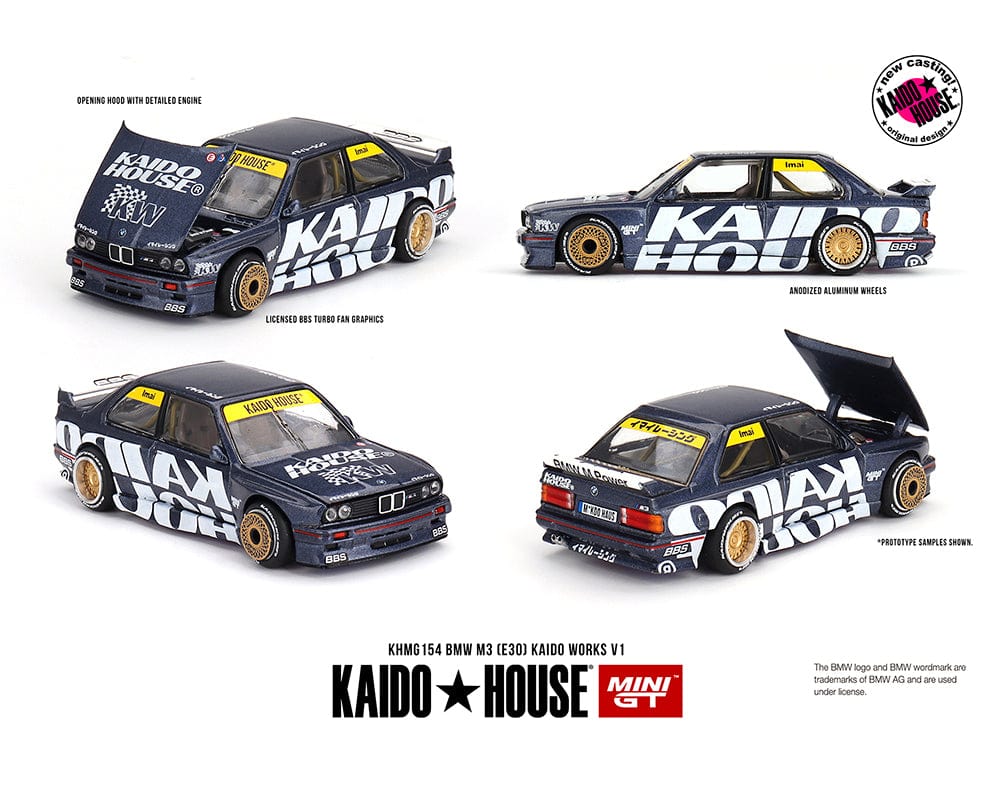 Kaido House Mini GT BMW M3 E30 Kaido Works V1 Dark Blue 1:64 scale