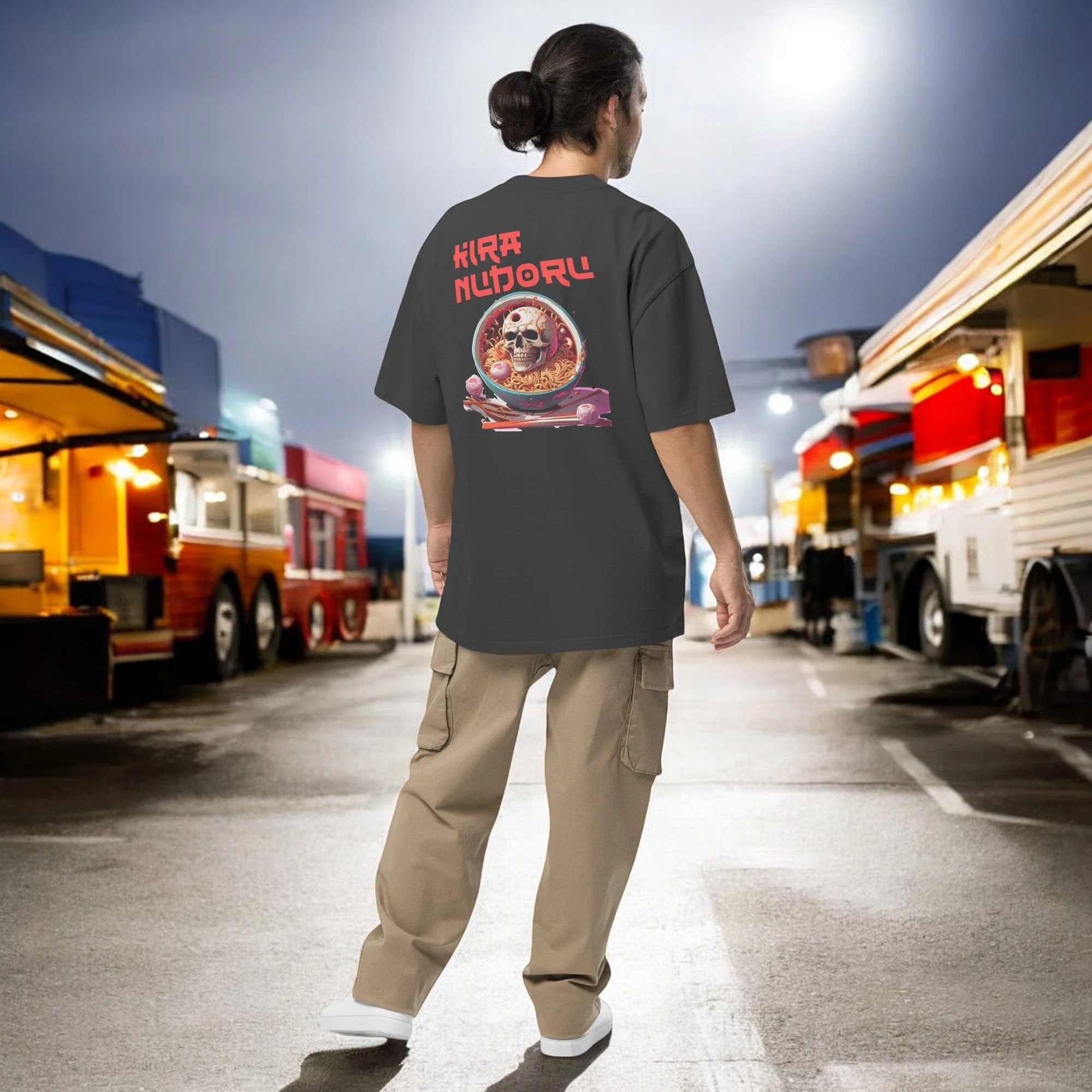 Kira Nudoru - Killer Noodle Oversized faded t-shirt - Image 3