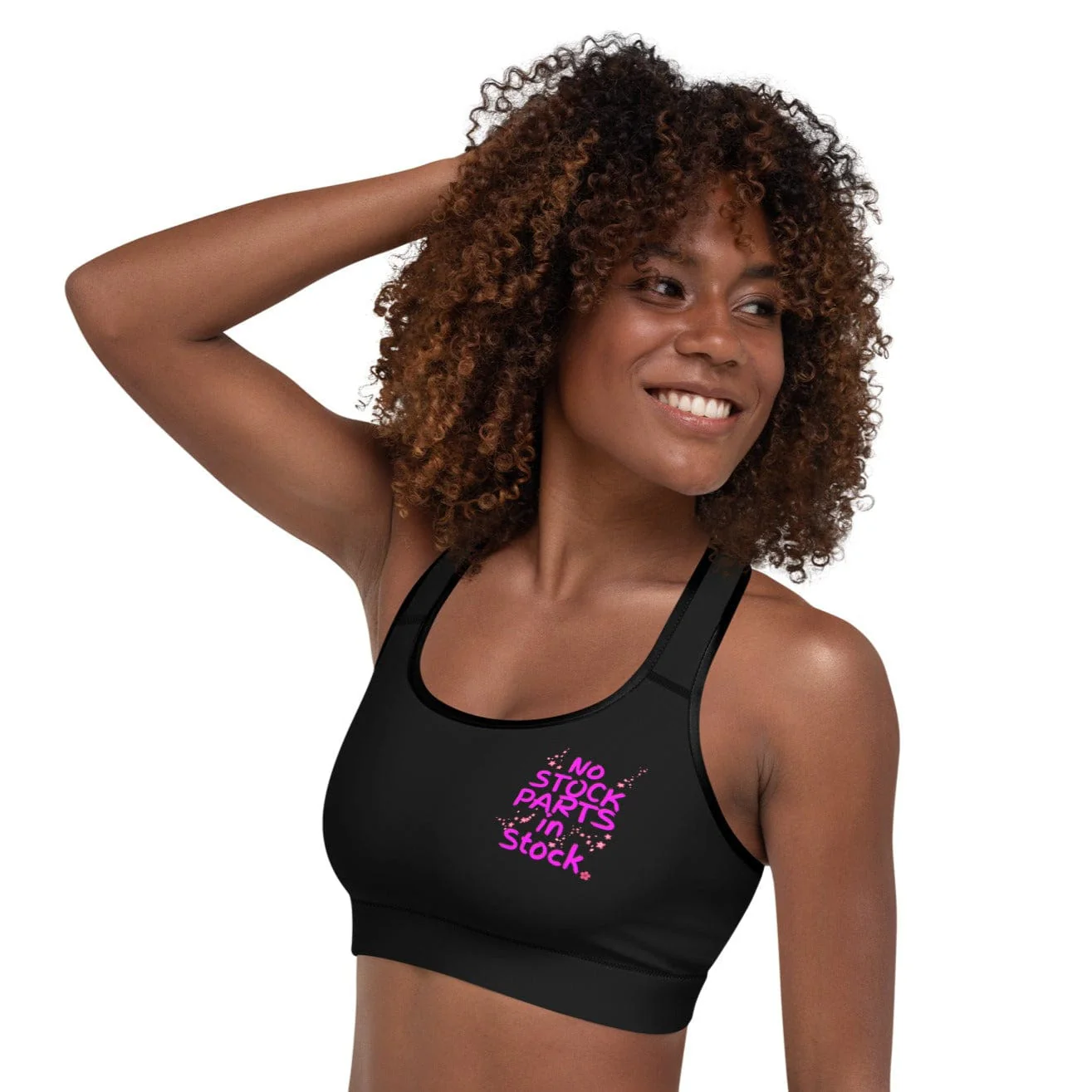 No Stock Parts in Stock Padded Sports Bra - Image 2