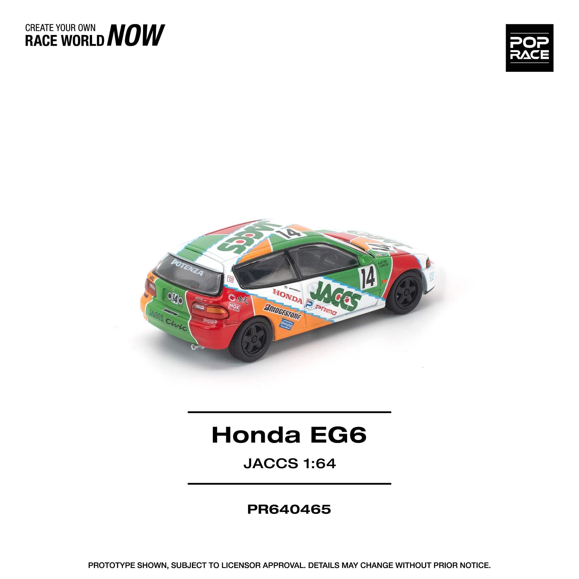 (PRE-ORDER) Honda Civic EG6 JACCS Pop Race 1/64 - Image 2