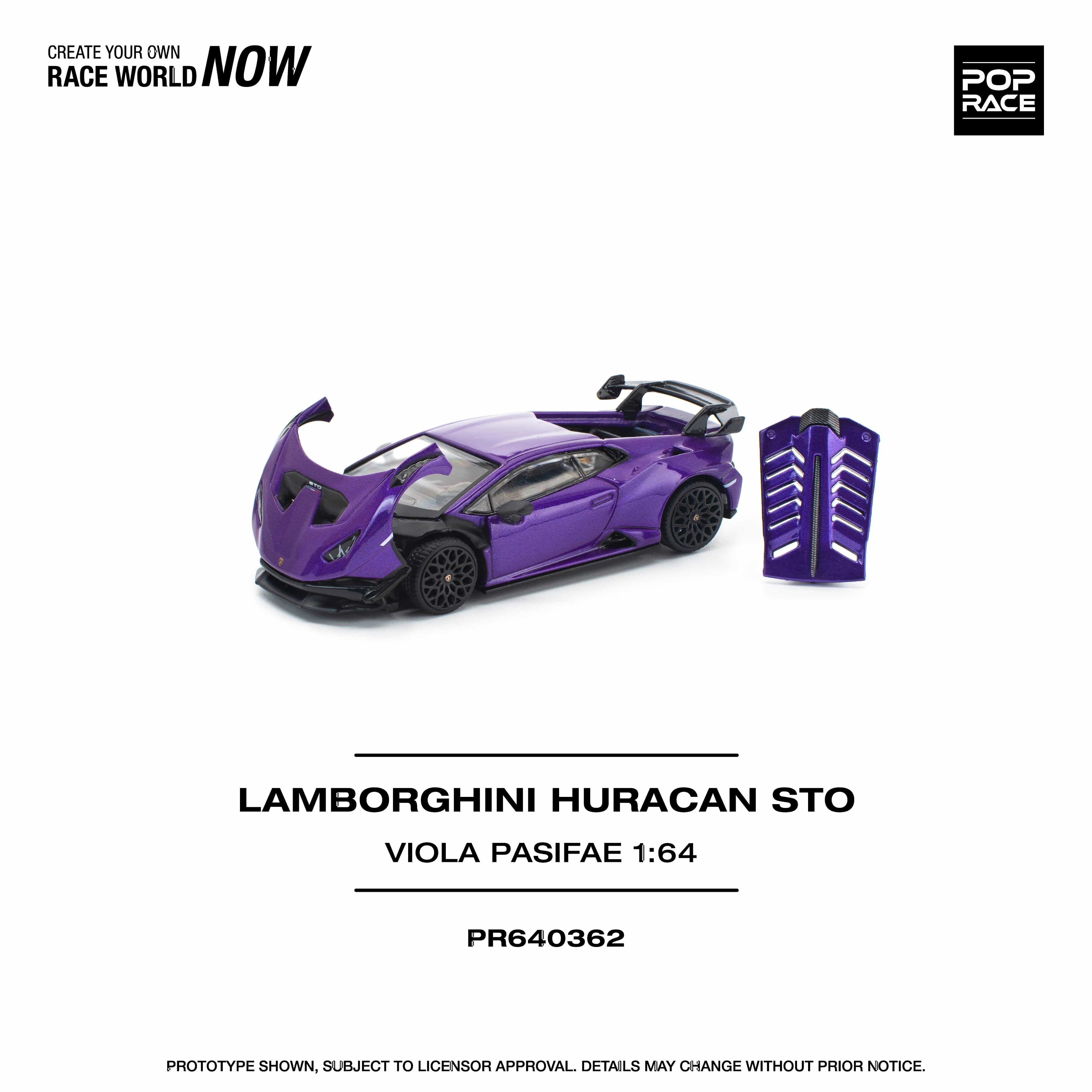 (Pre-order) Lamborghini Huracan STO Viola Pasifae Pop Race 1/64 scale - Image 4