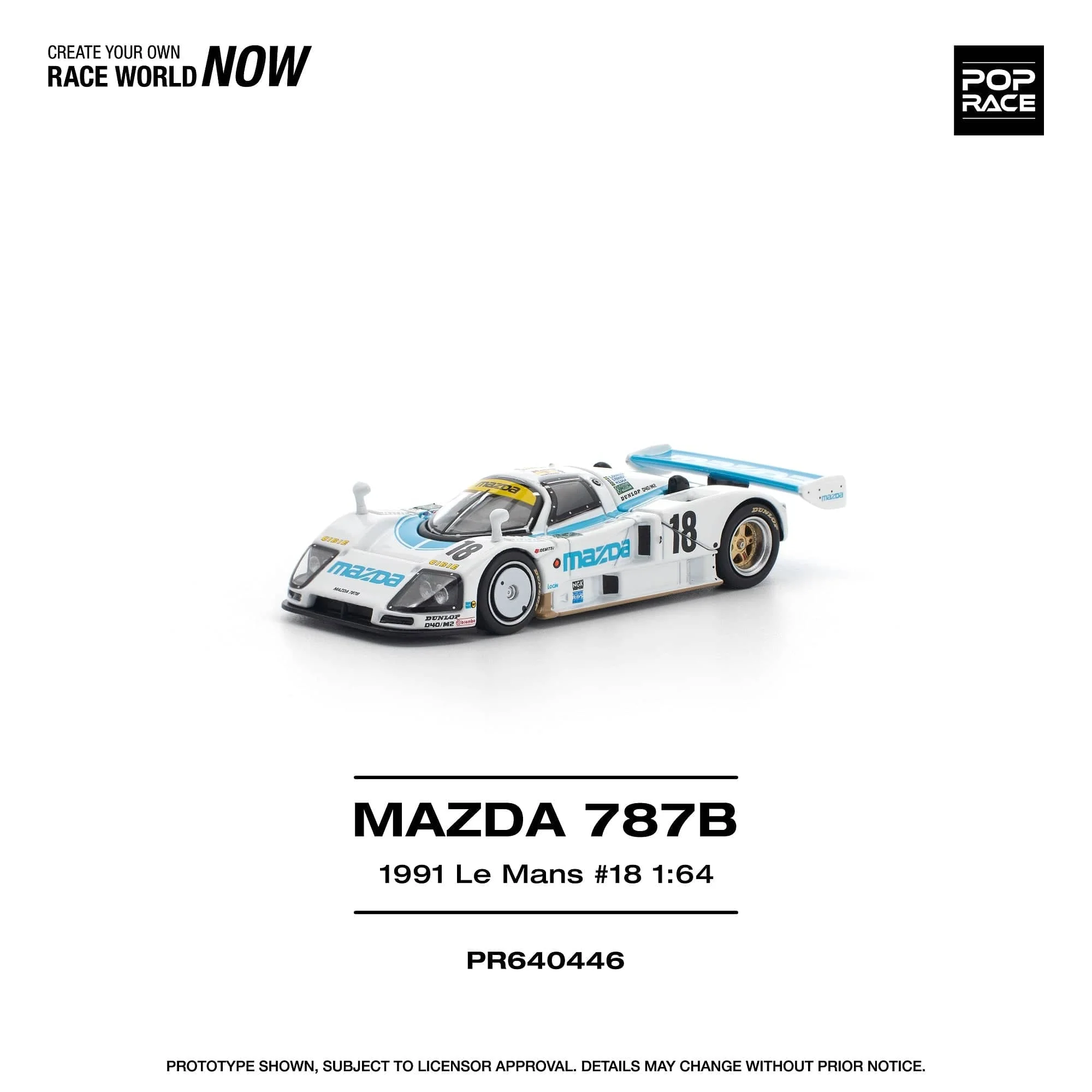 (Pre-order) Mazda 787B 1991 Le Mans 24hrs #18 1/64 Pop Race - Image 2