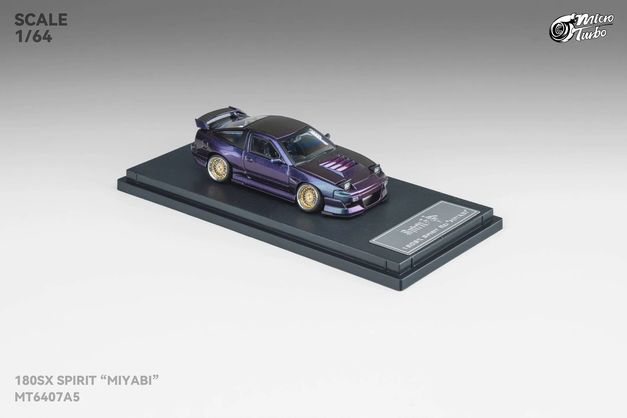 Nissan 180SX Spirit Miyabi Purple Chamaleon Micro Turbo 1/64 scale - Image 3