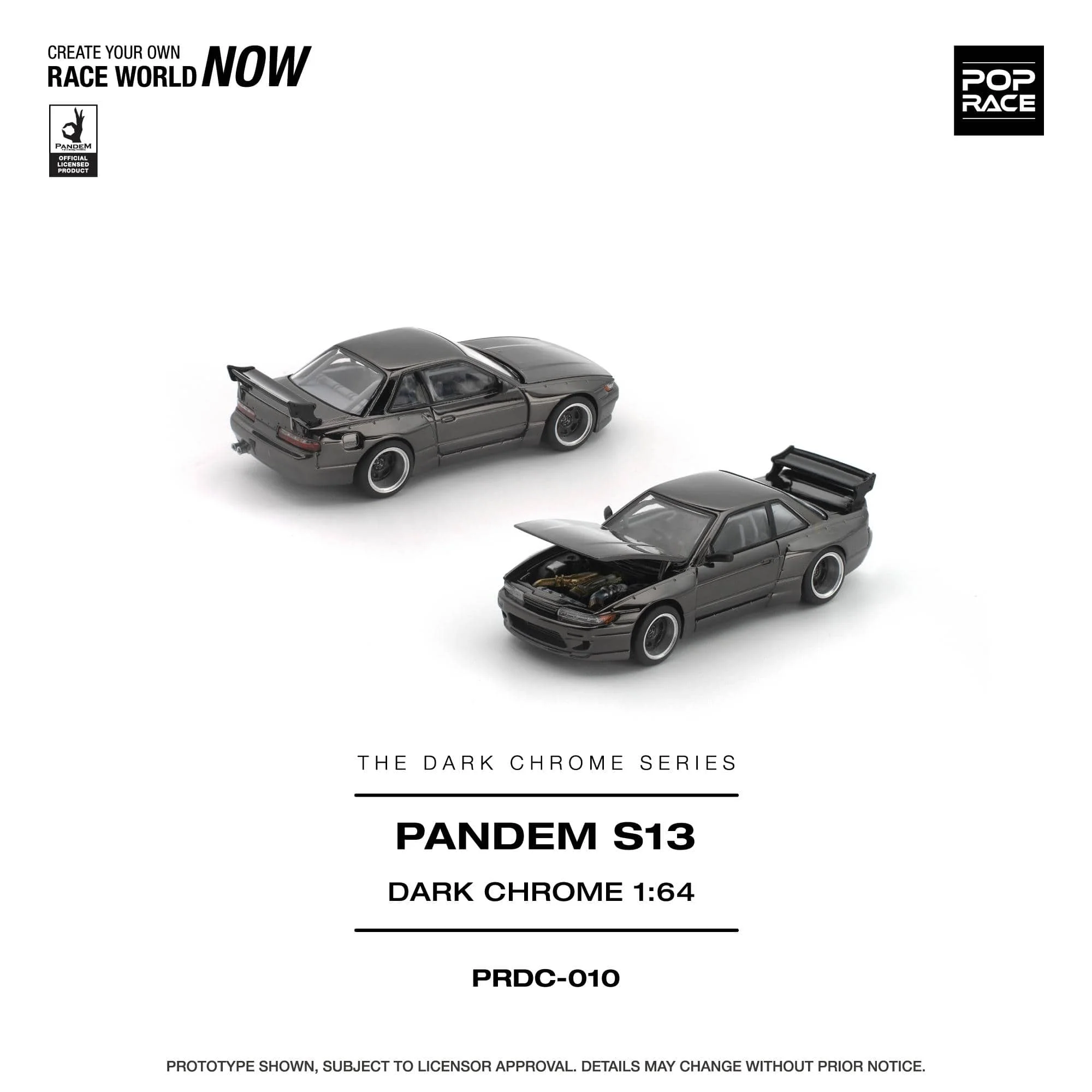 (Pre-Order) Nissan Silvia S13 Pandem Dark Chrome Pop Race 1/64 - Image 2