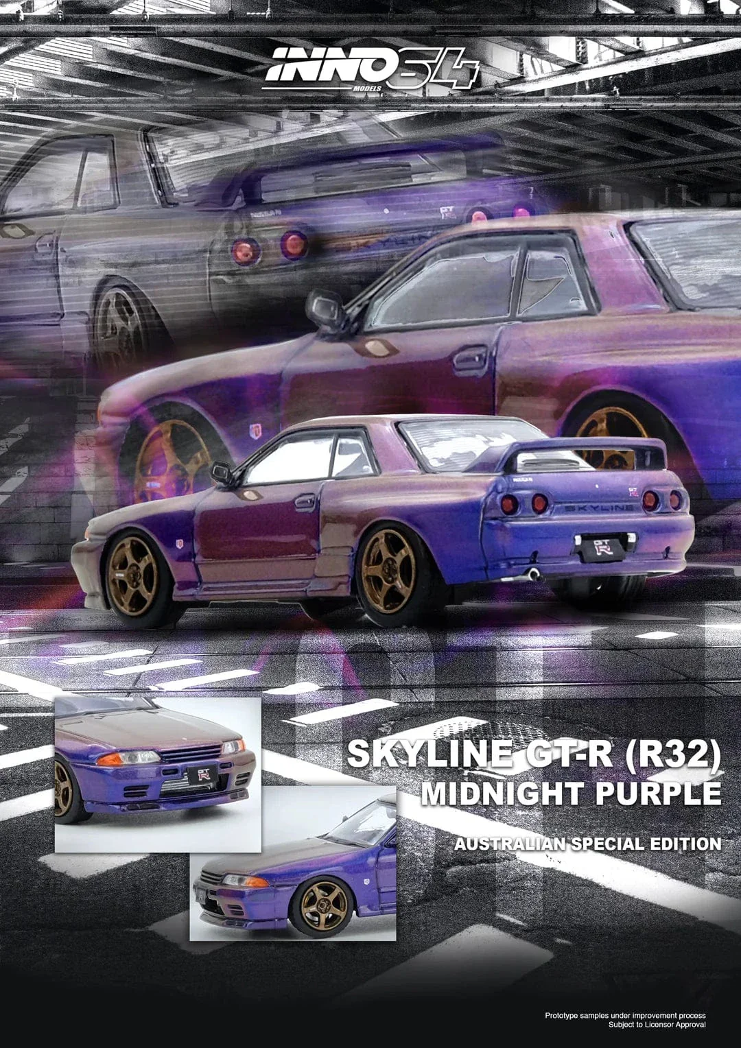 Nissan Skyline GT-R R32 midnight Purple Australia Special Edition Limited Edition Inno64 1/64 scale