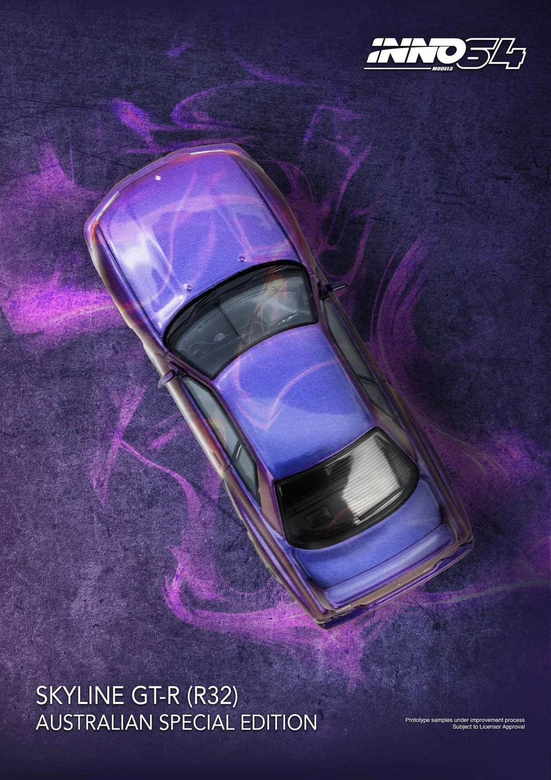 Nissan Skyline GT-R R32 midnight Purple Australia Special Edition Limited Edition Inno64 1/64 scale - Image 2