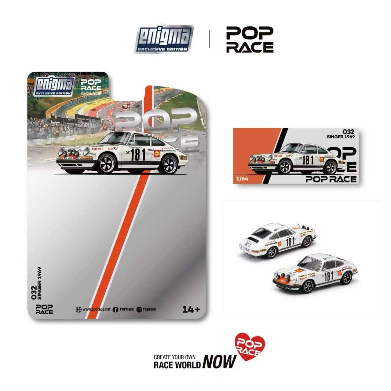 (Pre-order) Porsche Singer 911 1969 Tour de France #181 Enigma Exclusive Pop Race 1:64 scale