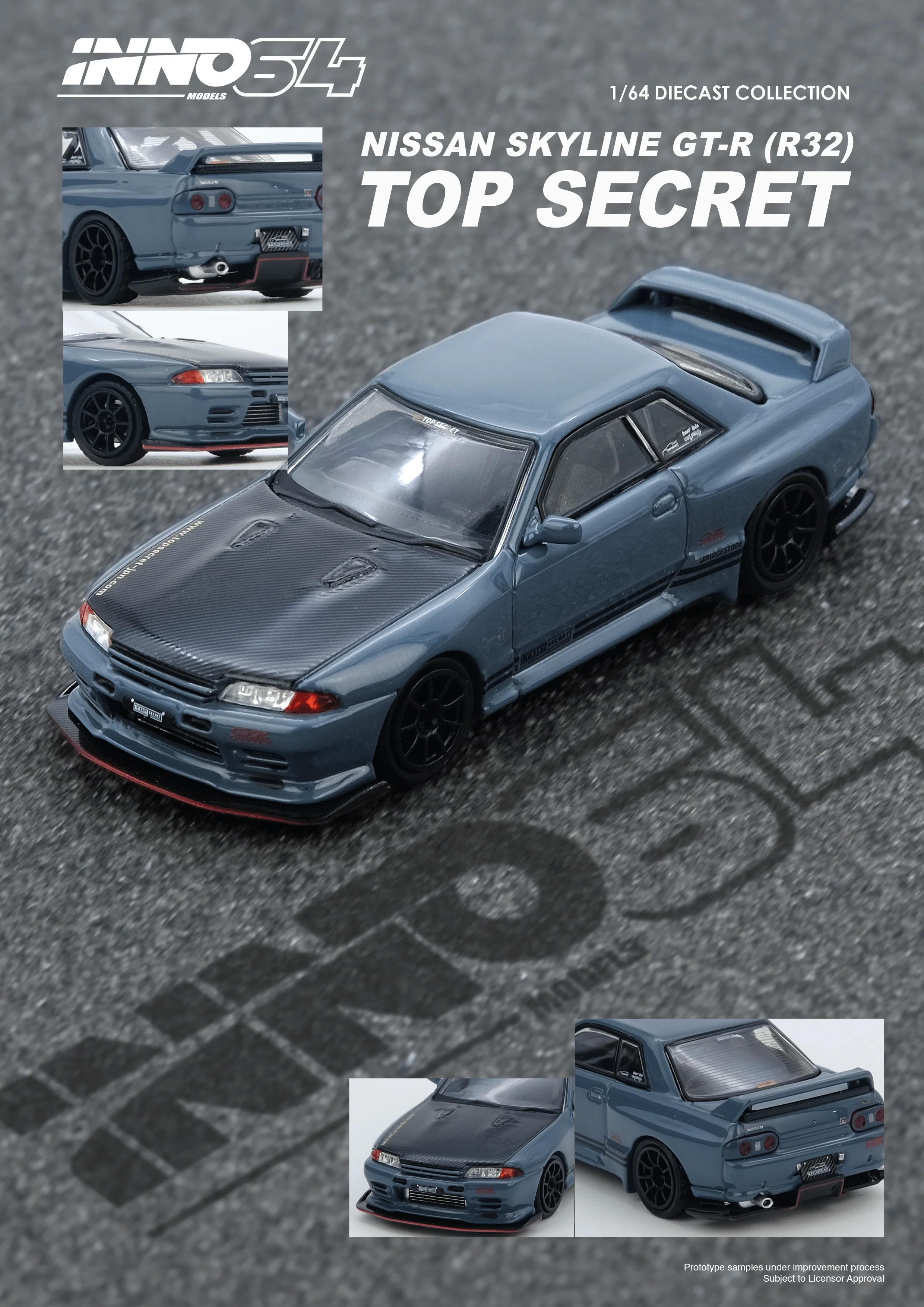 Top Secret R32 GT-R Stealth Grey Inno64