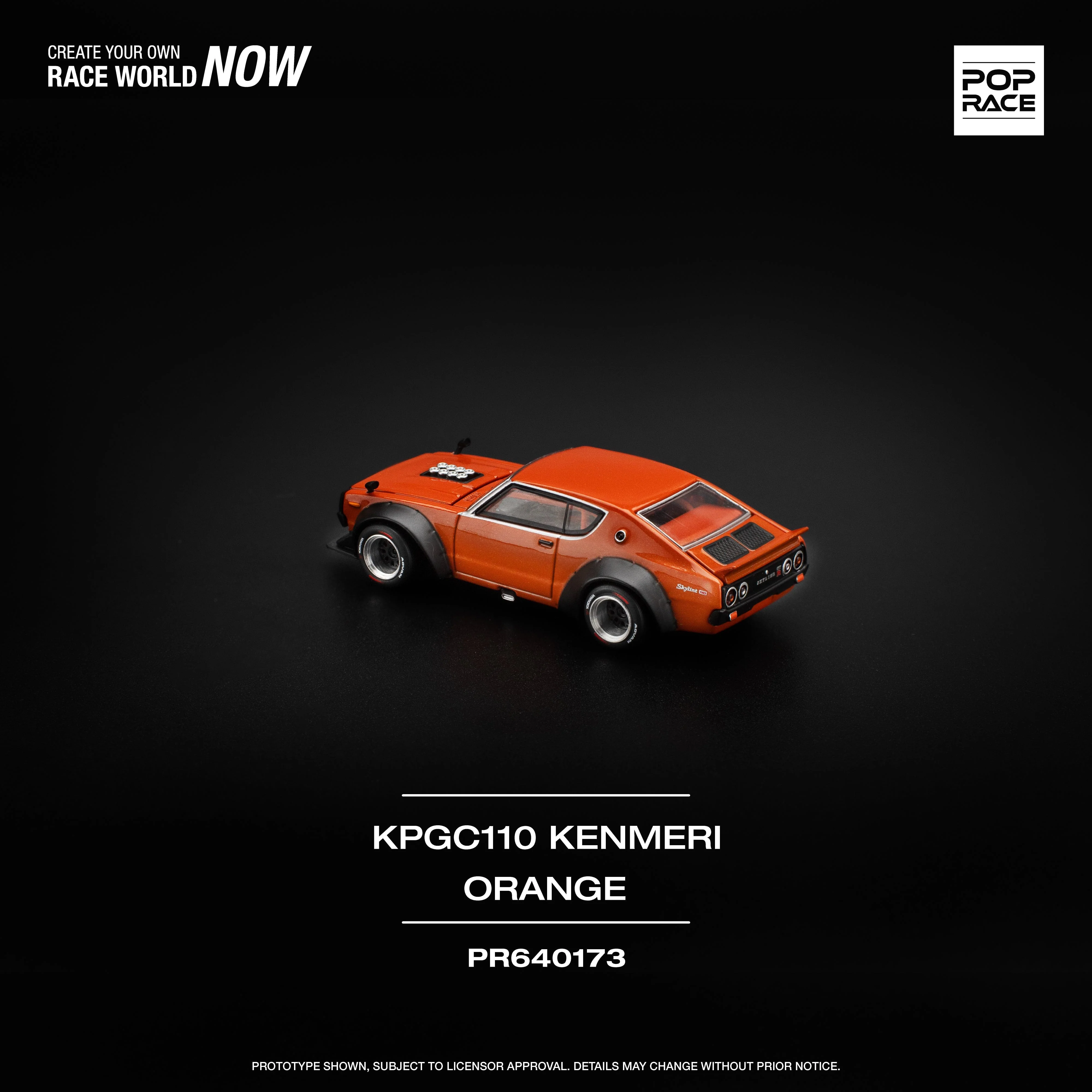 Skyline GT-R V8 Drift Kenmeri Orange 1/64 Pop Race - Image 2